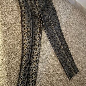 Zara Black and Gold Patterned Pantsuit